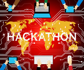 Hackathon Technology Threat Online Coding 2d Illustration