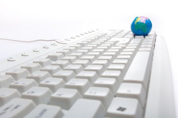 Globe on Computer Keyboard