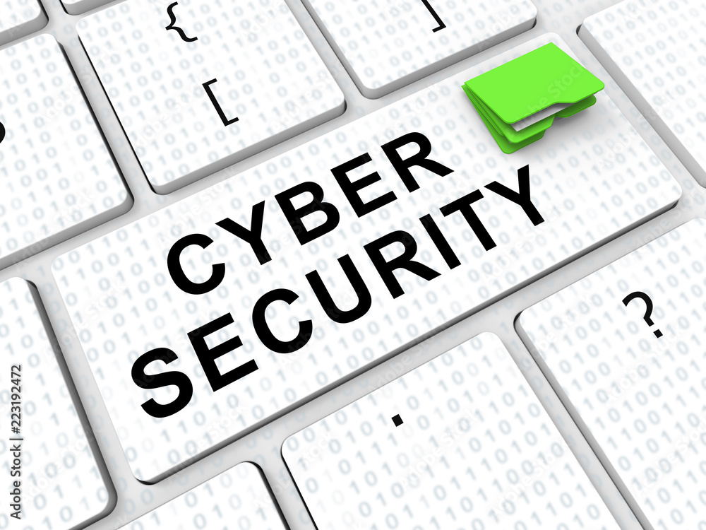 Aufkleber cybersecurity business cyber security manager 3d rendering