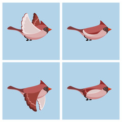 Flying Cardinal Bird (female) animation sprite sheet
