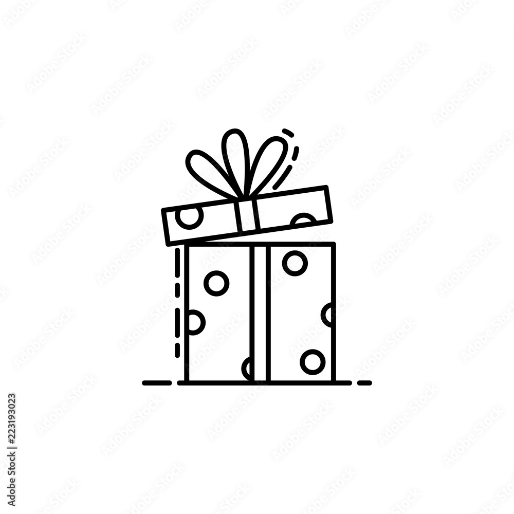 Poster gift box dusk style icon. element of birthday party in dusk style icon for mobile concept and web ap