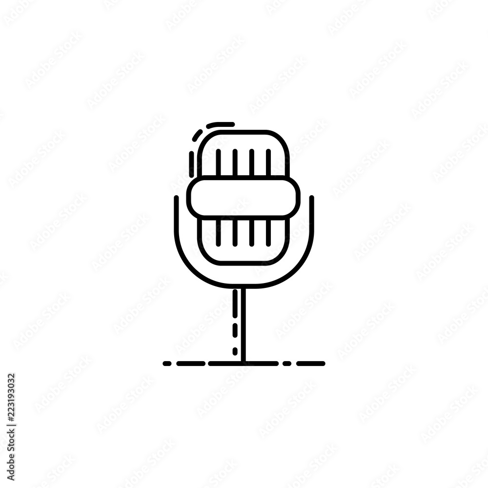 Poster microphone dusk style icon. element of birthday party in dusk style icon for mobile concept and web 
