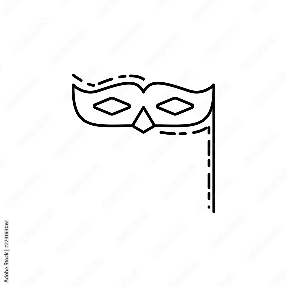 Poster mask dusk style icon. element of birthday party in dusk style icon for mobile concept and web apps. 