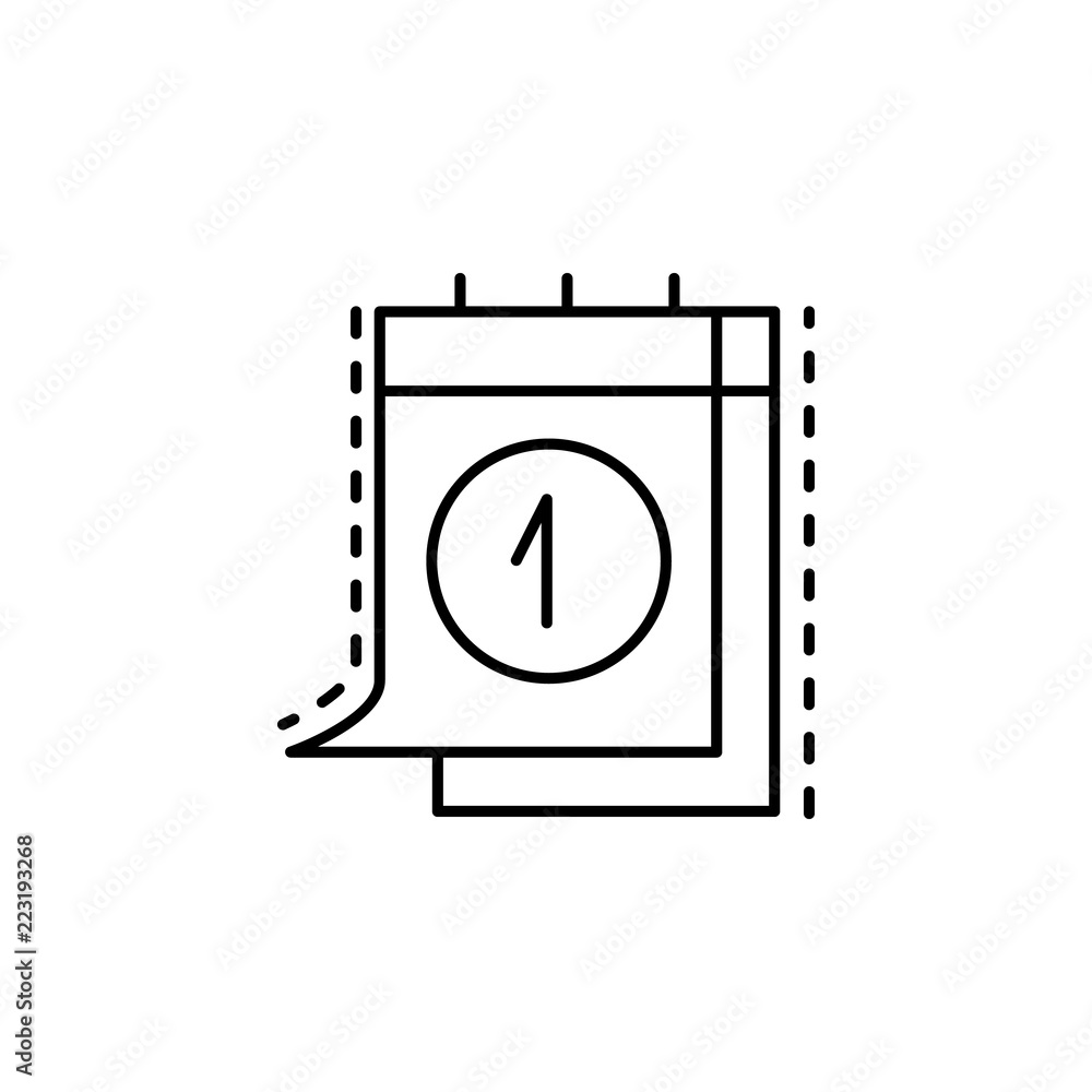 Poster first calendar dusk style icon. element of birthday party in dusk style icon for mobile concept and 