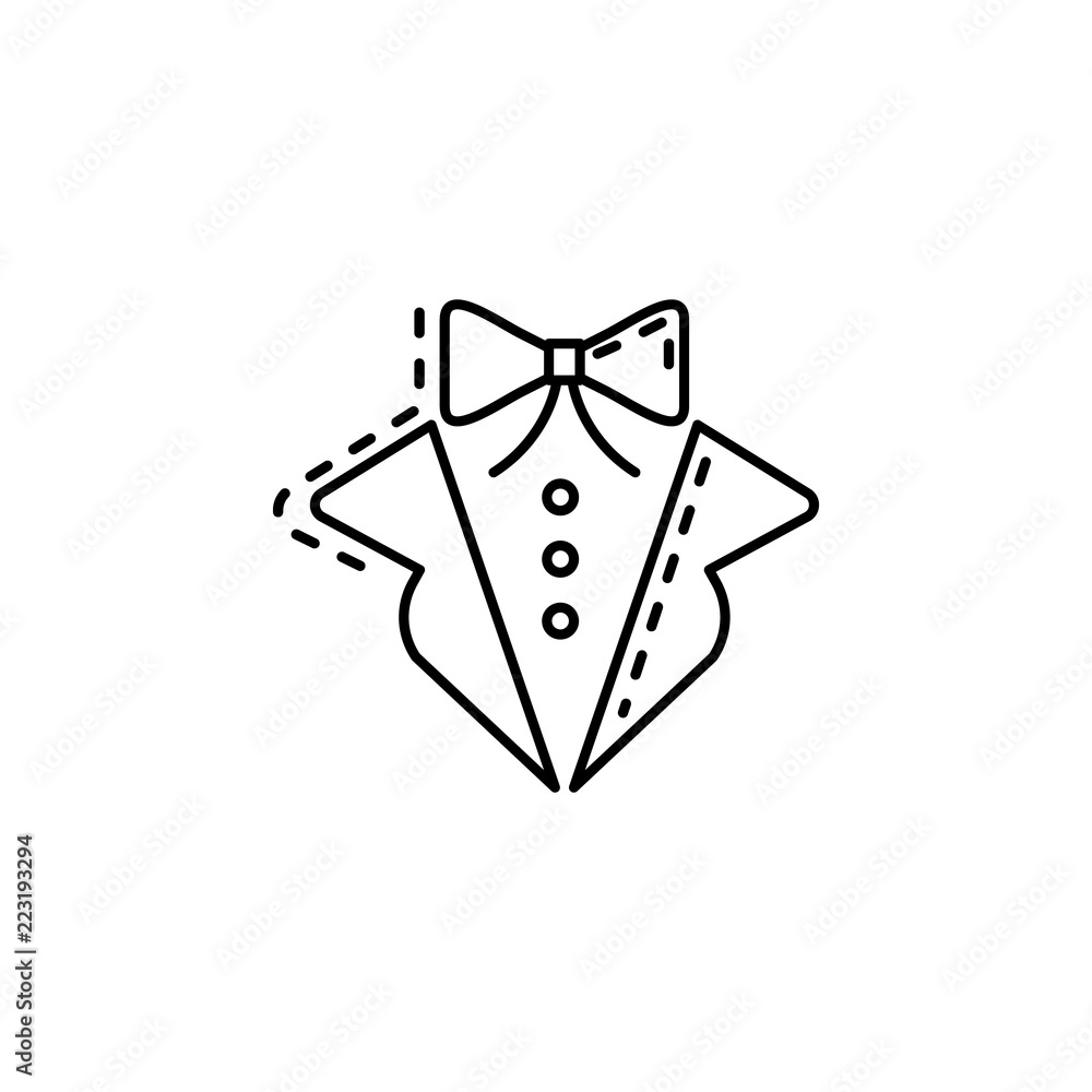 Poster the tuxedo dusk style icon. element of birthday party in dusk style icon for mobile concept and web 
