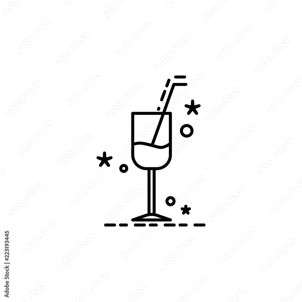 Poster glass of champagne dusk style icon. element of birthday party in dusk style icon for mobile concept 
