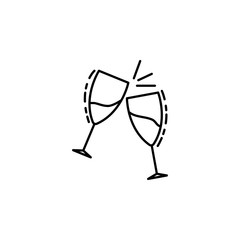 glasses of champagne dusk style icon. Element of birthday party in dusk style icon for mobile concept and web apps. Thin line glasses of champagne icon can be used for web