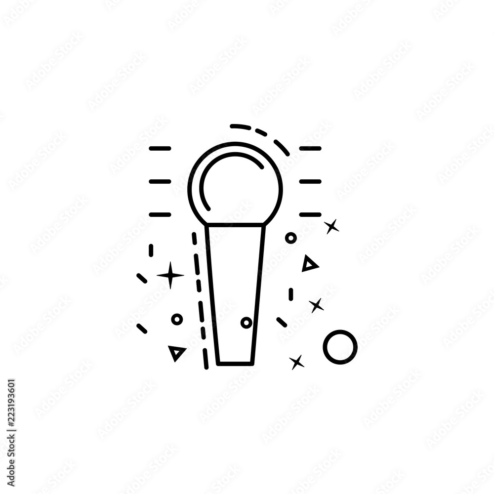 Poster microphone dusk style icon. element of birthday party in dusk style icon for mobile concept and web 