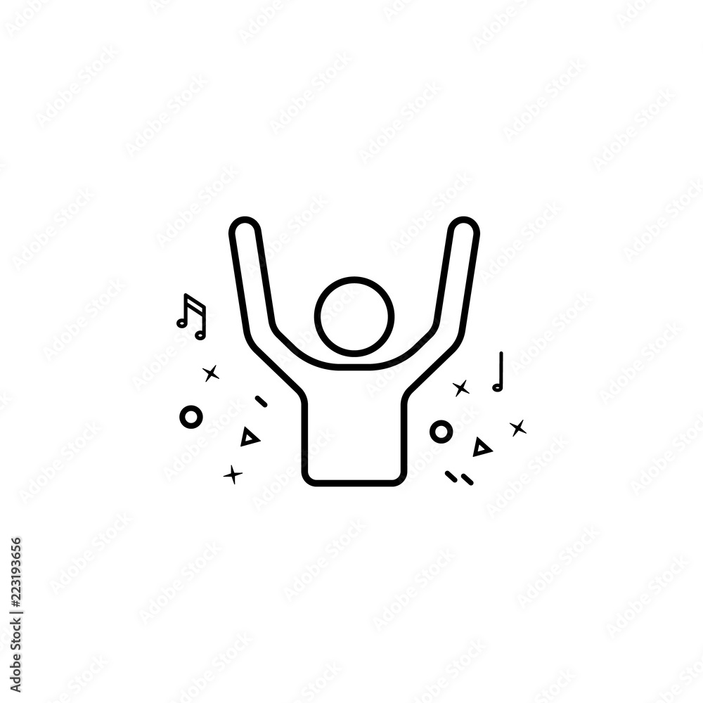 Poster joyful person dusk style icon. Element of birthday party in dusk style icon for mobile concept and web apps. Thin line joyful person icon can be used for web and mobile