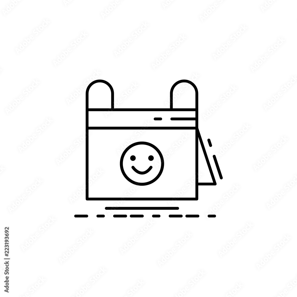 Poster calendar withsmiley dusk style icon. element of birthday party in dusk style icon for mobile concept