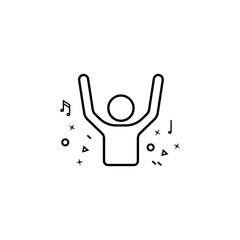 joyful person dusk style icon. Element of birthday party in dusk style icon for mobile concept and web apps. Thin line joyful person icon can be used for web and mobile