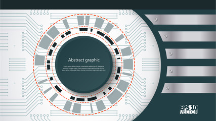 Abstract technological background with various technology elements. Eps10 Vector illustration.