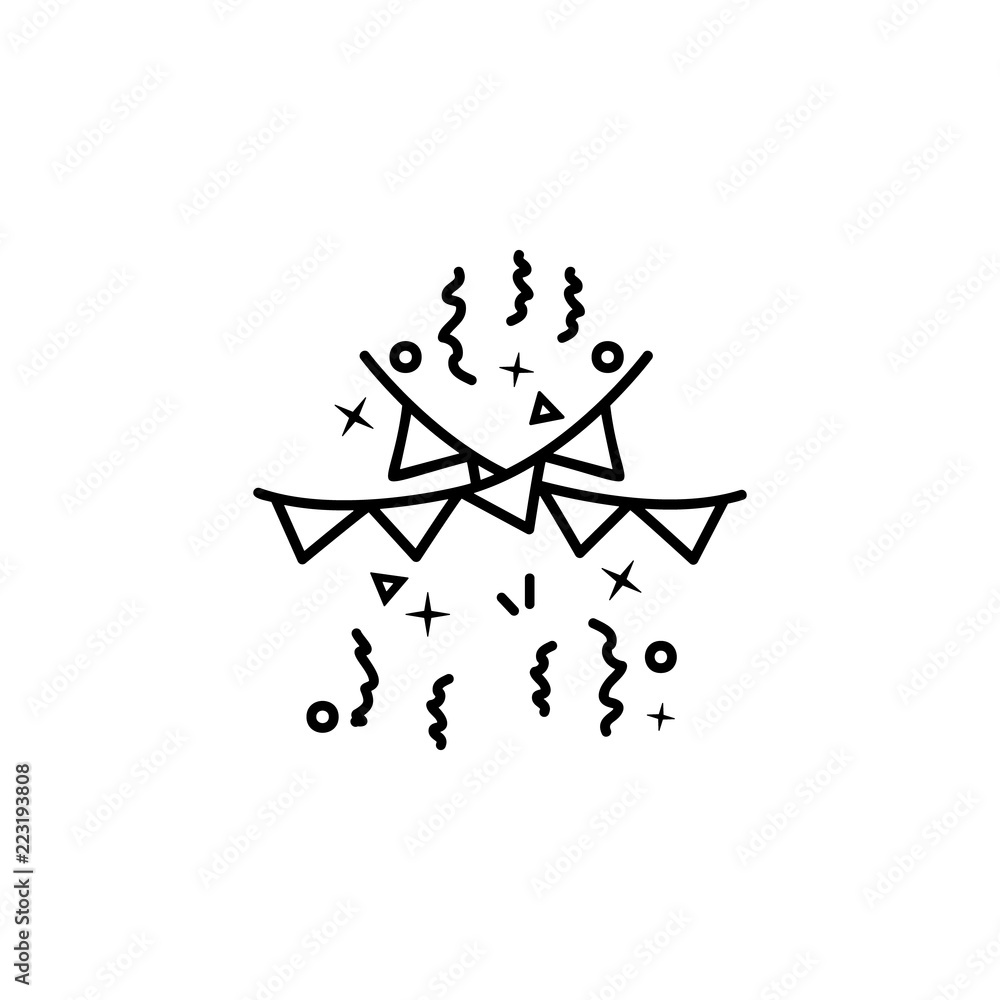 Poster confetti dusk style icon. Element of birthday party in dusk style icon for mobile concept and web apps. Thin line confetti icon can be used for web and mobile