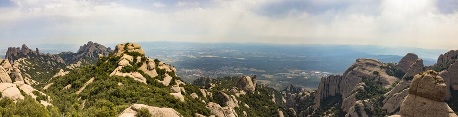 Fototapeta na wymiar Mountains around Santa Maria de Montserrat Abbey Barcelona