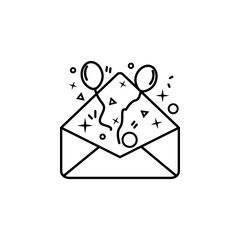 festive envelope dusk style icon. Element of birthday party in dusk style icon for mobile concept and web apps. Thin line festive envelope icon can be used for web and mobile