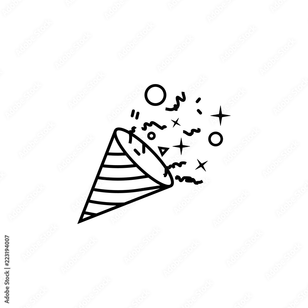 Poster confetti dusk style icon. Element of birthday party in dusk style icon for mobile concept and web apps. Thin line confetti icon can be used for web and mobile