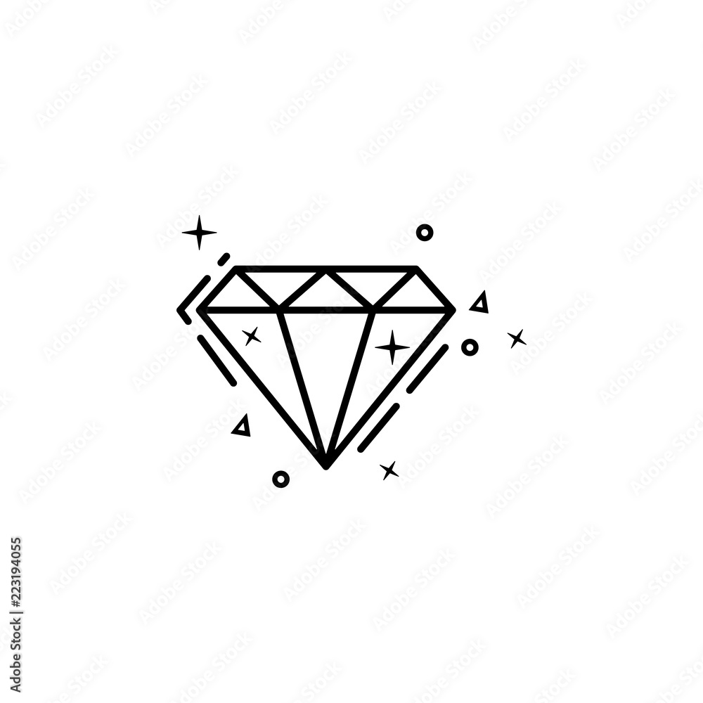 Poster diamond dusk style icon. element of birthday party in dusk style icon for mobile concept and web app