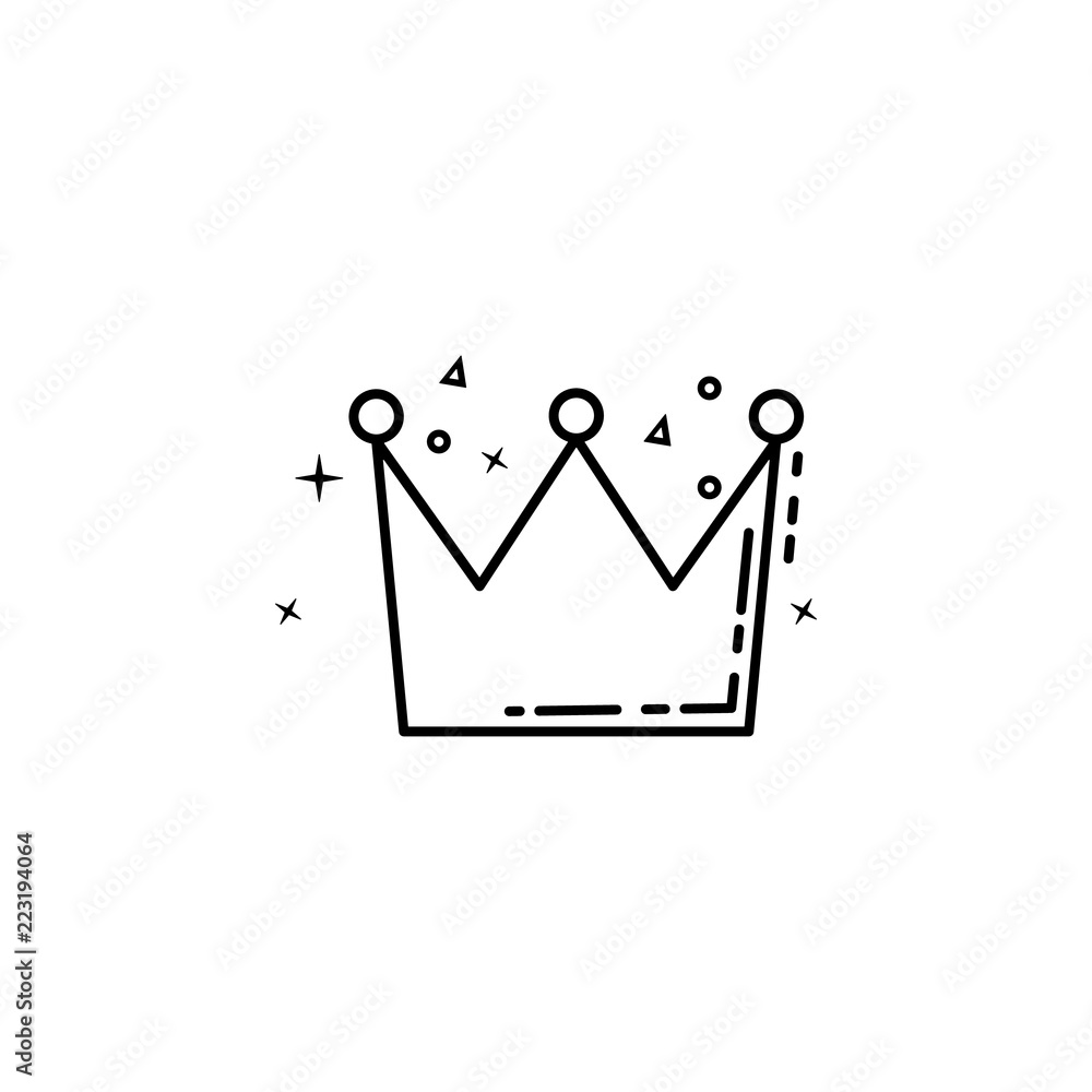 Poster crown dusk style icon. element of birthday party in dusk style icon for mobile concept and web apps.