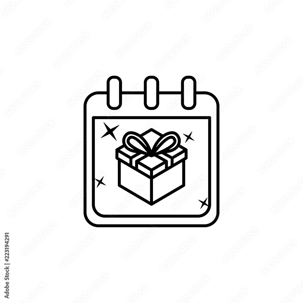 Poster birthday oncalendar dusk style icon. element of birthday party in dusk style icon for mobile concept