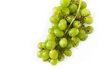 Green grapes isolated on white background