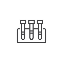 Medical Beakers outline icon. linear style sign for mobile concept and web design. Laboratory Test tubes simple line vector icon. Research symbol, logo illustration. Vector graphics
