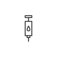 Blood Injection outline icon. linear style sign for mobile concept and web design. syringe with blood simple line vector icon. Symbol, logo illustration. Pixel perfect vector graphics