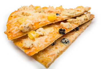 Fototapeta na wymiar pizza on isolated white background