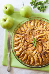 Apple pie with cinnamon and ground almonds