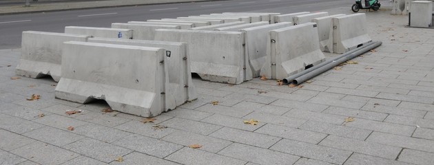 Concrete bollard on the Breitscheidplatz in Charlottenburg, Berlin