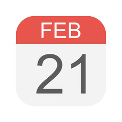 Fototapeta premium February 21 - Calendar Icon
