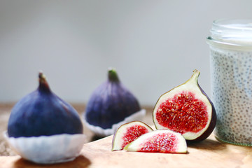 fresh figs on wood