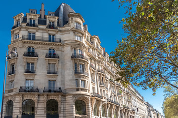 Fototapeta na wymiar Paris, beautiful building boulevard Richard-Lenoir, typical parisian facade 