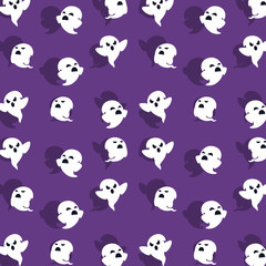 halloween card with ghost pattern background