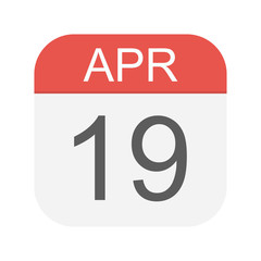 Fototapeta premium April 19 - Calendar Icon