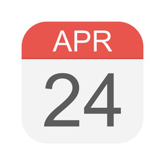 Fototapeta premium April 24 - Calendar Icon