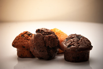 close up choco banana and butter muffin. so sweet