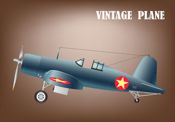 Vintage war plane vector illustration eps 10