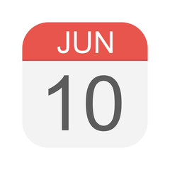 Fototapeta premium June 10 - Calendar Icon