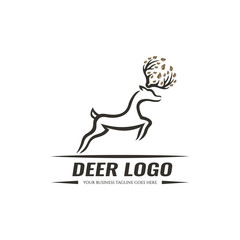 Deer logo design template. Vector illustration