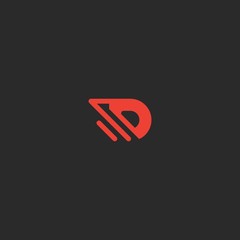 Obraz premium Letter D Minimalist Icon Logo Design Template Element Vector