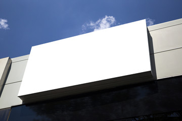 blank mockup outdoor advertising with copy space on the wall of the building