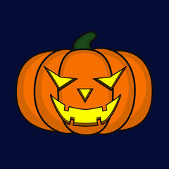 Halloween pumpkin smiling. Isolated.