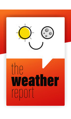 Weather Report UI UX Design Concept. Vector illustration of sun and moon abstract design