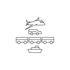 Simple Set of transport icon.Thin line style 