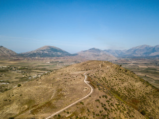 the hill where archeological park of phoenice (finiq) is located. delvina ,albania