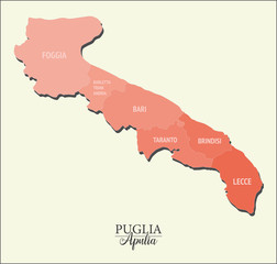Apulia vector map, divided into provinces