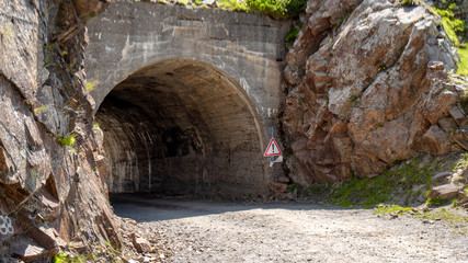 small tunnel in the mountain