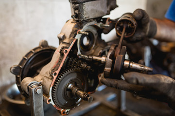 Motorcycle Mechanic at Work