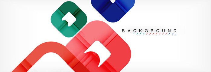 Square geometric background, multicolored template for business or technology presentation or web brochure cover layout, wallpaper.