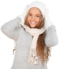 Young Woman In Winter Clothes - Isolated